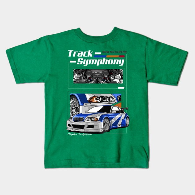 GTR E46 Track Symphony Kids T-Shirt by Harrisaputra